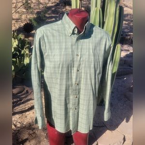 LL Bean Wrinkle Resistant Plaid Long Sleeve Shirt